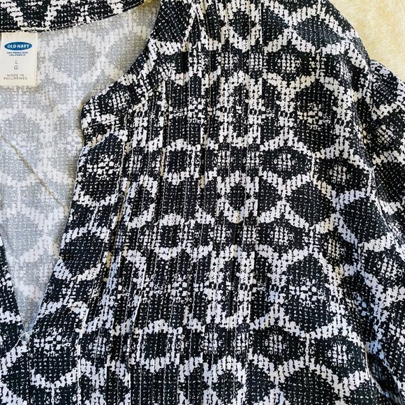 Old Navy Women's Black Snake Print Long-Sleeved Short Dress size Large - Picture 4 of 10